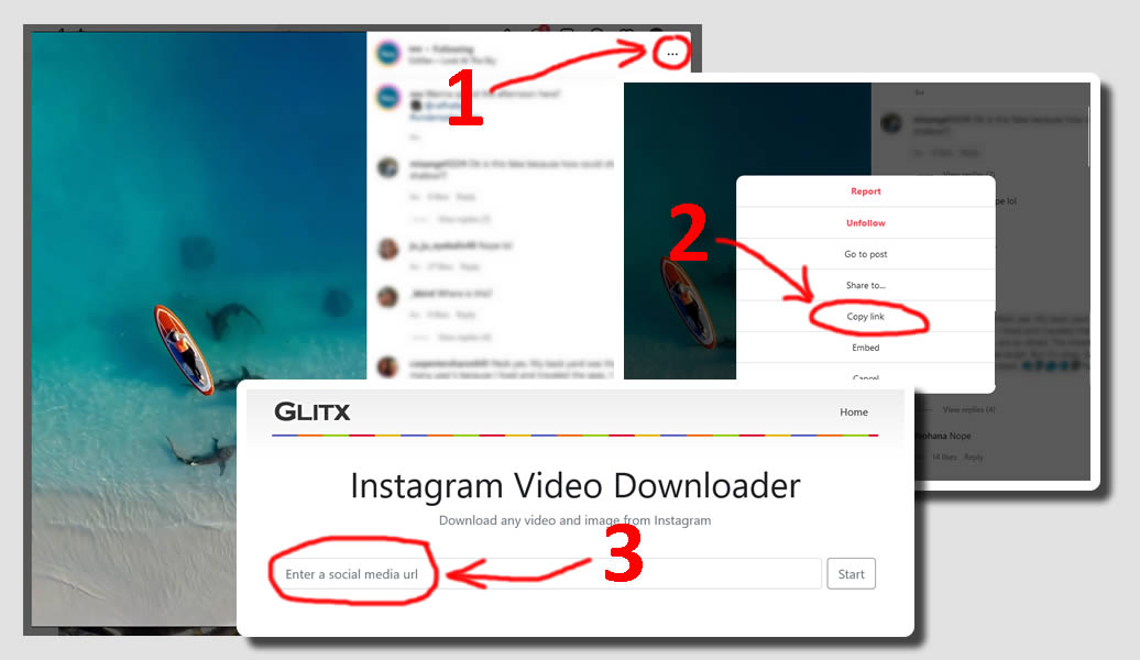 pasos de tutorial de descarga de video de instagram para pc